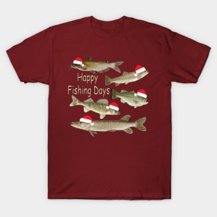 Christmas design, fisherman's gifts, fishing, wildlife, fish T-Shirt